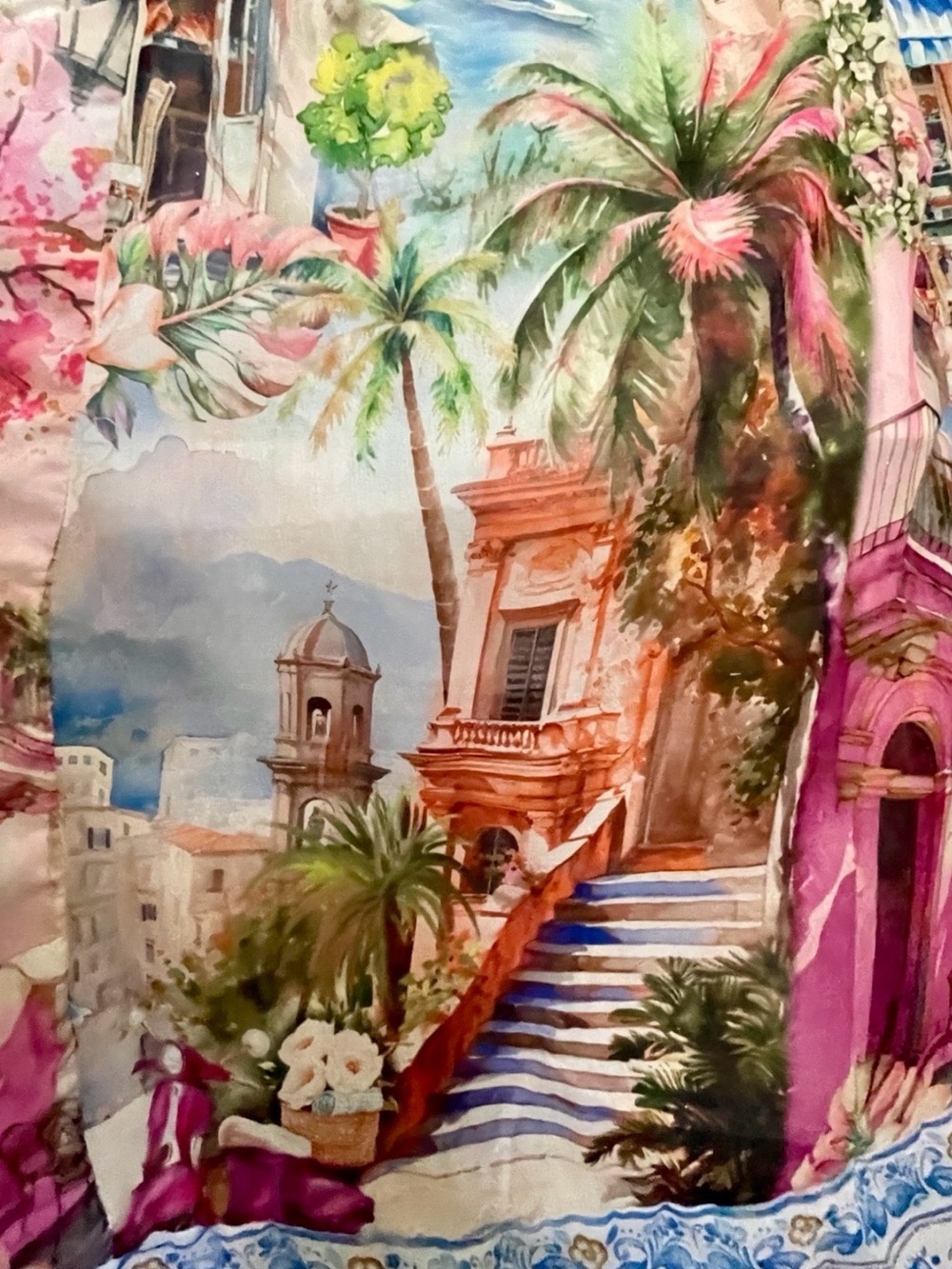 NWT Wishing Waves ITALIAN RIVIERA Scenic Postcard COTTON Resort Dress Size Small - Picture 11 of 16